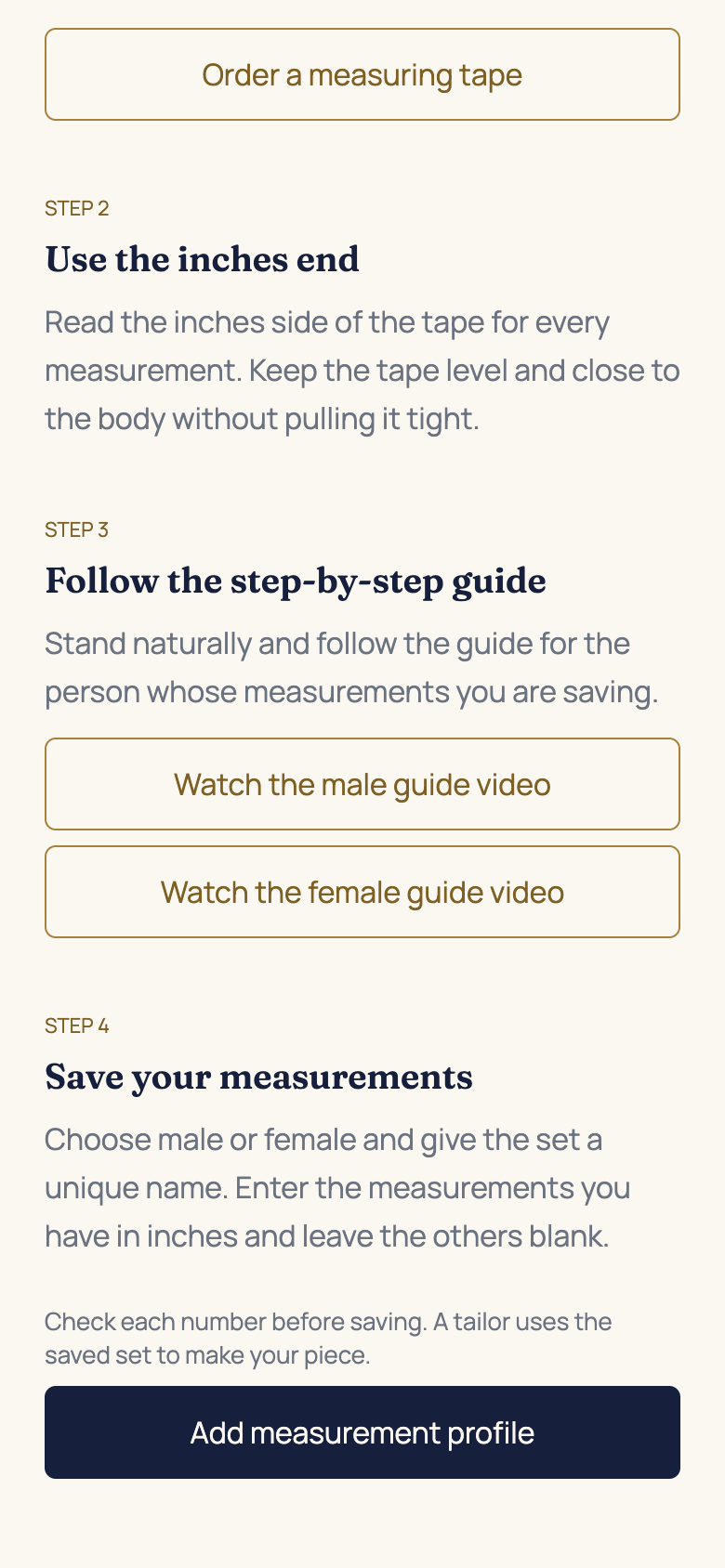 Watch the male or female guide in the AFH app, using example data