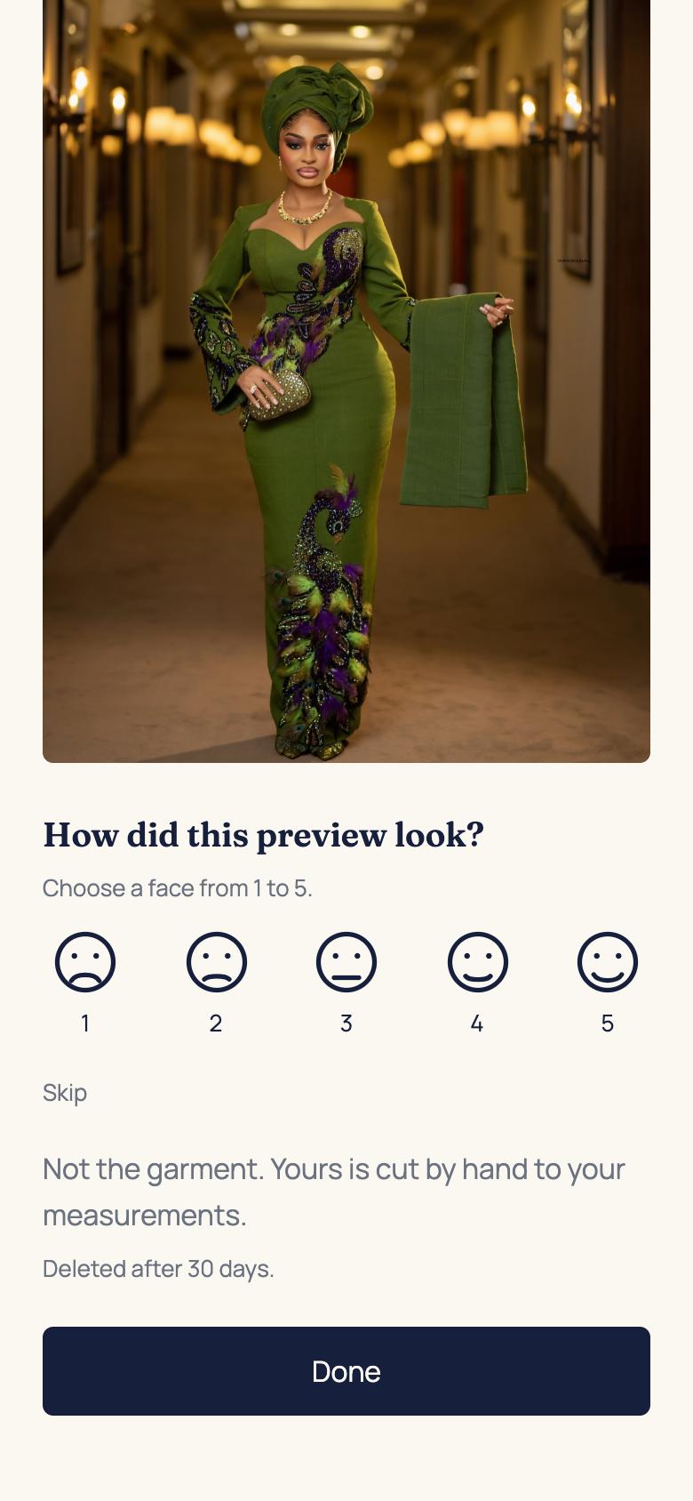 Review the preview and leave feedback in the AFH app, using example data