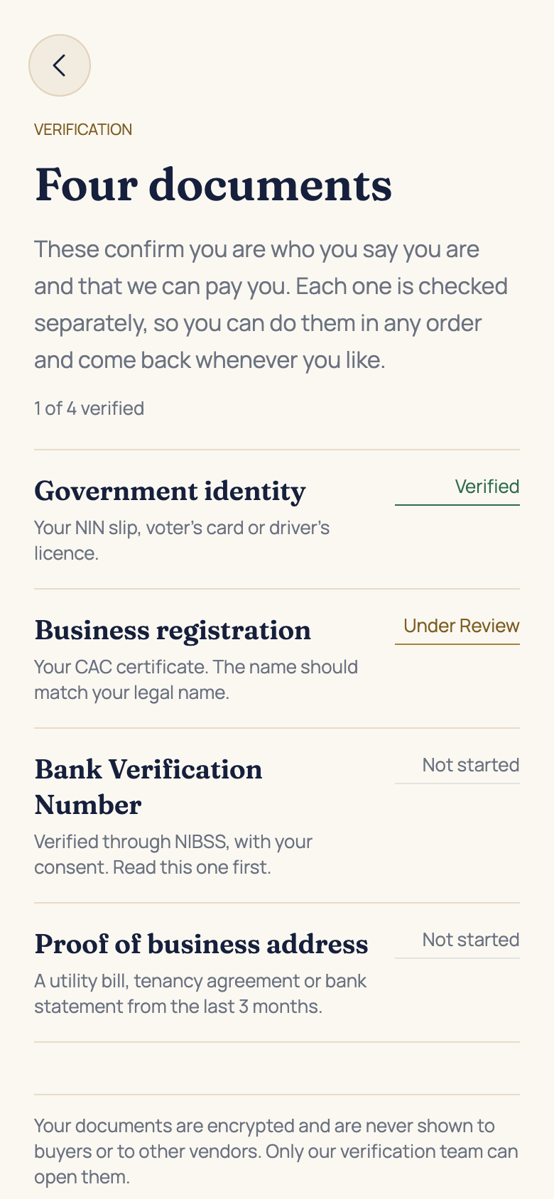 Submit the required documents in the AFH app, using example data